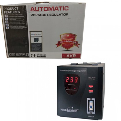 NeuroPower AVS-M3K0 3000VA Industrial Automatic Voltage Stabilizer Motorised AVS & AVR - British Socket + Hardwire Terminal